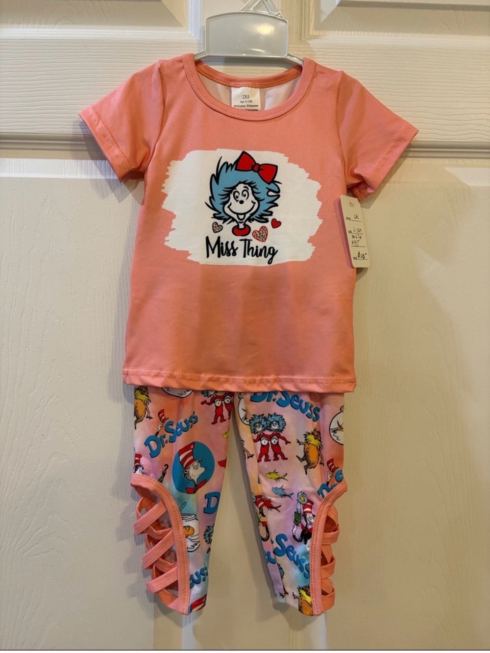 Dr. Seuss Kids Coral and Pink "Miss Thing" Set